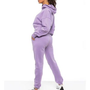 ชุดฮู้ดดี้ผู้หญิงคุณภาพพรีเมียม ทรงโอเวอร์ไซส์ น้ำหนักเบา ผ้าถัก สวมใส่สบายๆ สำหรับฤดูหนาว สไตล์สตรีทแวร์ ผ้าฝ้าย 100% สีพื้น มีฮู้ด - Product Image 4