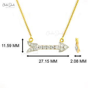 สร้อยคอทองคำแท้ 18K รูปทรงลูกศรประดับเพชรขาว 0.86 กะรัต จาก Chordia Jewels สร้อยคอเพชรสวยงาม เหมาะสำหรับเป็นของขวัญ - Product Image 2