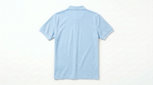 เสื้อโปโลผู้ชายสีฟ้าอ่อน แขนสั้น ทรงปกติ ผ้าถัก สีพื้น เสื้อลำลอง - Product Image 2