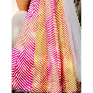 ชุดเลเฮนกาโชลีผ้าไหมพิมพ์ลายเลเฮริยาหลากสีสวยงามสำหรับผู้หญิง - Product Image 1