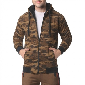 Sudadera con Capucha Azul Camuflaje para Hombre, Corte Holgado, Tejida, Transpirable, Impermeable, Informal, para Invierno, con Bolsillos, Poliéster/Algodón - Product Image 4
