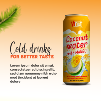 Puur Kokoswater met Mango 250ml/330ml blikjes (verpakking van 24) voor plantaardige voeding, niet-GMO, zonder toegevoegde suikers, essentiële elektrolyten