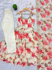 Vestido Anarkali de Organza Elegante para Mujer con Conjunto de Dupatta, Bordado, Elástico y Reversible, para Bodas y Eventos - Product Image 5