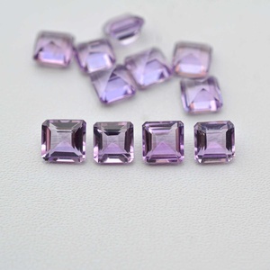 7mm naturel rose améthyste Asscher coupe pierres précieuses en vrac en gros pierre taillée octogone carré à facettes du meilleur fournisseur indien - Product Image 1