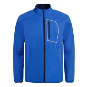 Chaqueta Cortavientos Ligera para Hombre, Azul, con Cierre Completo y Bolsillo en el Pecho - Product Image 1