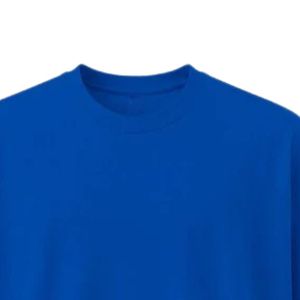 Camiseta Royal Blue DropOver para hombre, camiseta extragrande de algodón de primera calidad, informal, con cuello redondo, manga corta, corte holgado, ropa de calle, camiseta básica - Product Image 2
