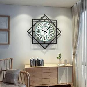 Modern Geometric Wall <b>Clock</b> Metal Frame Analog Quartz Silent Living Room Decor - Product Image 1