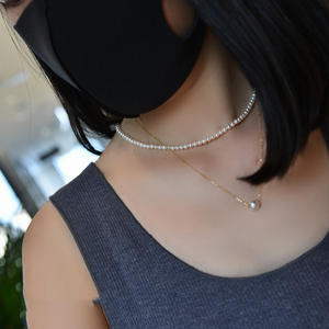 Collier en perles de mer naturelles Akoya, polyvalent, classique, pendentif en or 18 carats, lumière miroir, collier de route, en provenance du Japon - Product Image 4