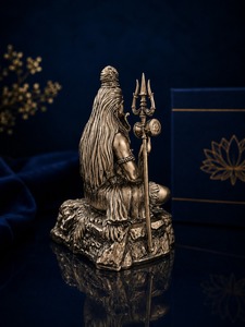 Jaipur Metals Pure Brass Plated Mahadev Idol | 100% Brass Lord <b>Shiva</b> <b>Statue</b> | 4 x 4.5 x 6.1 cm | 55 g | Pooja & Gift - Product Image 4