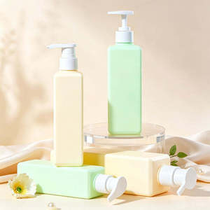 Distributeur de gel douche, shampoing, après-shampoing et gel douche (vide) 300ml/500ml/750ml, flacon pompe carré en plastique HDPE - Product Image 5