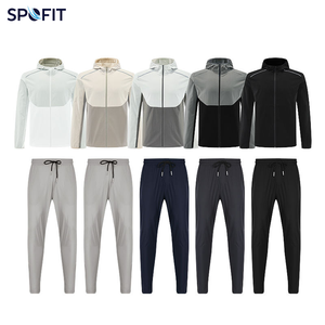 Men Autumn Hooded Printed <b>Waterproof</b> Quick Dry Two Piece Workout Gym <b>Set</b> Jogging Sports Clothes Jacket and Pants Tracksuit - Product Image 2