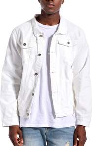 Veste en jean décontractée pour homme, coupe slim, style streetwear, enduite, col montant, 100 % coton de haute qualité, respirante, séchage rapide, coupe-vent, écologique - Product Image 4