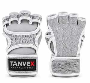 TANVEX Half <b>Finger</b> Gym Gloves PU Leather Breathable Non-Slip Adjustable Buckle Wrist <b>Strap</b> Unisex Weight Lifting Fitness Gloves - Product Image 2