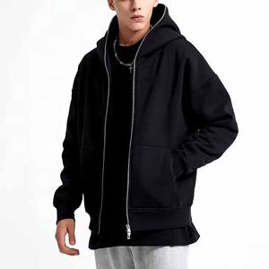 Sudadera con capucha de forro polar grueso con doble cremallera para hombre, estilo urbano, personalizada al por mayor, la más vendida, al mejor precio - Product Image 3
