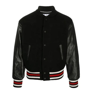 Nouvelle veste bomber tendance Lettermen 100% laine/polyester/coton toile décontractée hiver avec logo personnalisable et doublure en polaire - Product Image 3