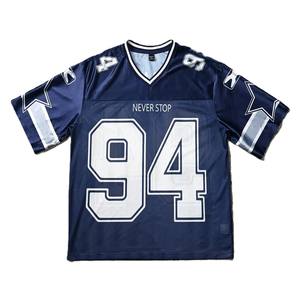 Camiseta de Fútbol Americano de Malla de Poliéster Transpirable, Cuello en V Extra Grande, Uniforme de Equipo Personalizado, OEM, Marca Privada, Venta al Por Mayor - Product Image 1