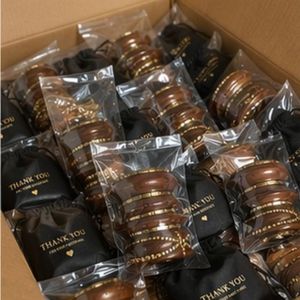 Rizir Fashion Handmade Wooden <b>Bangle</b> <b>Set</b> Zinc Alloy Stackable Geometric Christian Bohemian 14K <b>Gold</b> Plated Women's Bulk - Product Image 4