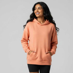 Sudaderas con capucha de hombros caídos para mujer, de moda, con cremallera, estilo urbano, extragrandes, grises, de tejido grueso, con estampado personalizado, superventas - Product Image 4