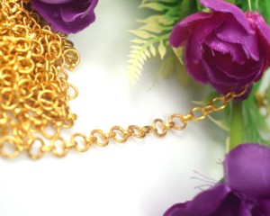 โซ่เชื่อมต่อแบบวงกลมชุบทองสำหรับทำเครื่องประดับ - Product Image 2