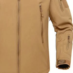 เสื้อแจ็คเก็ตแบบยูนิเซ็กซ์ กันน้ำ กันลม ผ้าซอฟต์เชลล์บุขนแกะ มีหลายกระเป๋าอเนกประสงค์ ซิปยาวเต็มตัว ป้องกันได้ดี ไซส์ใหญ่พิเศษ - Product Image 3