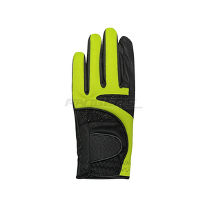 Gants d'équitation en gros, respirants, jaune fluo, pour l'été, pour adultes et enfants, avec logo personnalisé - Product Image 3