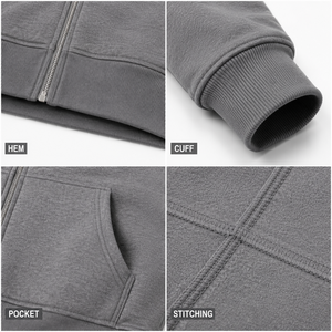 Sweat à capuche unisexe en polaire entièrement zippé pour l'hiver, 100 % coton, écologique, coupe oversize, style streetwear, design imprimé, service OEM - Product Image 3