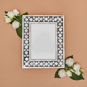 <b>Black</b> mother of pearl photo <b>frame</b> cheap price shiny capiz shell inlay picture <b>frames</b> from Vietnam factory - Product Image 5