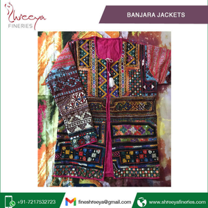 Veste vintage brodée tribale Banjara, faite à la main avec des miroirs, style ethnique bohème, veste de créateur pour femmes - Product Image 5