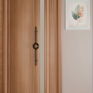 Manija Circular de Aluminio para Puerta Principal, Anillo Central Mate PVD en Oro, Oro Rosa y Negro, Herrajes para Entrada - Product Image 1
