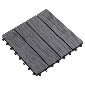 Piastrelle per Patio in Legno di Acacia Scanalato 12x12, Incastrabili, Confezione da 11, Grigio - Product Image 2