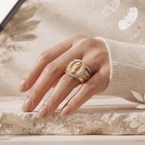 Soccer Champion Ring 2026, Moissanite 14K Gold Championship Jewelry, Football <b>Trophy</b> Inspired Ring, Sports Fan Collectible - Product Image 5