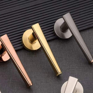 Sleek Minimalist Door and Window Pull Contemporary Multi-Finish Interior Lever Set in Satin Gold White and Charcoal <b>Grey</b> - Product Image 1