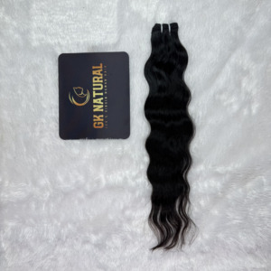Extensiones de cabello ondulado con trama de máquina para dropshipping, cabello de donante único de larga duración - Product Image 1