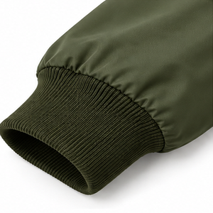 Fabricante de Chaquetas Bomber para Hombre, Venta al por Mayor, Personalización OEM/ODM, Marca Privada, Uniforme para Equipos Universitarios, Puños con Ribetes, Bolsillos con Broches, Pedidos al por Mayor - Product Image 5