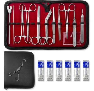 Kit chirurgical d'entraînement pour étudiants, 18 pièces en acier inoxydable, pour la pratique des instruments et la dissection, certifié CE ISO, par Grip Surgical - Product Image 1