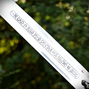 Réplica de Espada del Bárbaro Conan, Hoja de Acero, Mango de Cuero, Punta Caída, Moderna, de Alta Calidad, Grado Industrial, para Caza al Aire Libre, OEM - Product Image 5