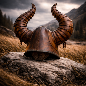 Casco Vikingo de Cuero Hecho a Mano, Casco de Armadura Vikinga Medieval para Cosplay, LARP y Decoración para Uso en Exteriores - Product Image 2