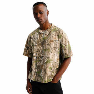 Camiseta de Manga Corta con Estampado de Camuflaje para Hombre, Cuello Redondo, Estilo Casual, Tejido de Poliéster, Servicio OEM - Product Image 1