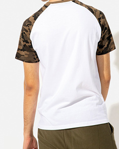 Men's Camouflage <b>Raglan</b> Sleeve T-Shirt Regular Fit O-Neck Casual Jersey Knitted <b>Top</b> - Product Image 5