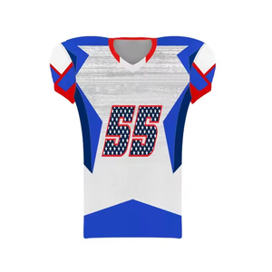 Nouveaux ensembles d'uniformes de football américain personnalisés 2026 en 100 % polyester, manches courtes, imprimés par sublimation, respirants et à séchage rapide - Product Image 2