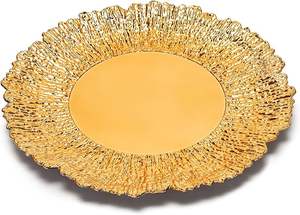Assiette de présentation dorée et argentée élégante pour la décoration de table de mariage et de réception - Product Image 5