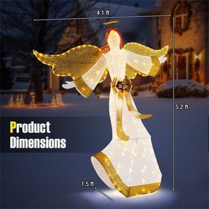 5.2 ft Christmas Angel with Halo Pre-Lit <b>Tea</b> <b>Lights</b> Decorations - Product Image 5