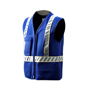 Gilet de reportage en polyester pour journalistes et médias, haute visibilité, réfléchissant, multi-poches, utilitaire, avec porte-badge et poche radio - Product Image 2