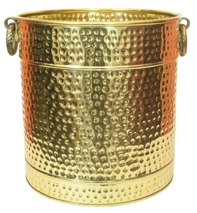 Pot de fleurs en laiton doré martelé, pot de plantes décoratif en métal pour l'intérieur, l'extérieur, la maison, le jardin, le bureau, la table et le style moderne - Product Image 1