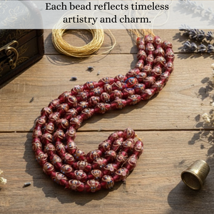 Cuentas de Vidrio Rojas Hechas a Mano, Hilo de 8 Pulgadas |   Cuentas Decorativas Hechas a Mano con Múltiples Formas Estilo Boda |   Cuentas Mixtas para Joyería y Manualidades DIY - Product Image 3