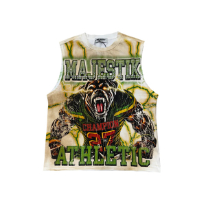 Camiseta sin mangas Eyre Sports Wear personalizada, de algodón grueso con estampado gráfico y lavado ácido, estilo oversize y corte holgado para hombre. - Product Image 5