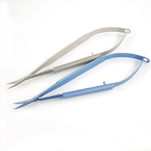 Ciseaux microscopiques Vannas, courbés et droits, en acier inoxydable et titane, ensemble d'instruments chirurgicaux ophtalmiques, CE OEM - Product Image 2