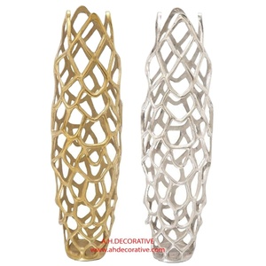 Jarrón de Flores de Aluminio de Alta Calidad Hecho a Mano, Estilo Americano Clásico, Cromado, para el Hogar, Venta Directa - Product Image 1