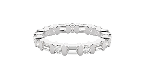 Anillo de Eternidad de Corte Redondo de Calidad Lujosa, Anillo Inteligente con Diamante Cultivado en Laboratorio, Oro Sólido de 14K para Boda o Compromiso, Personalizable - Product Image 5