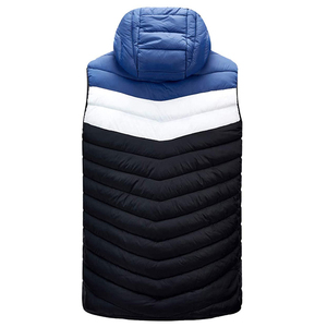 Chaleco acolchado con capucha para hombre, sin mangas, con cremallera frontal, estilo reversible, chaqueta acolchada con paneles, chaleco acolchado con bolsillos. - Product Image 3